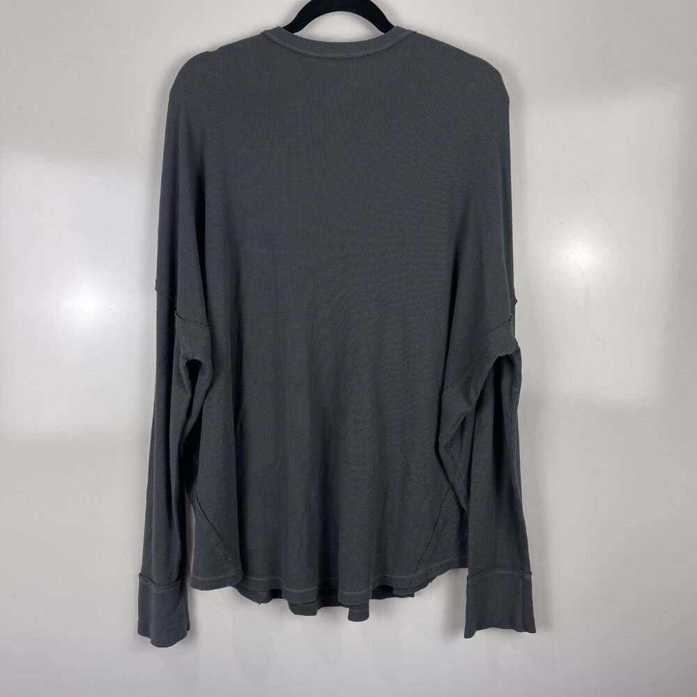 Show Me Your Mumu Long Sleeve Thermal Shirt Waffle Knit Steer Head Size Medium - Picture 2 of 8